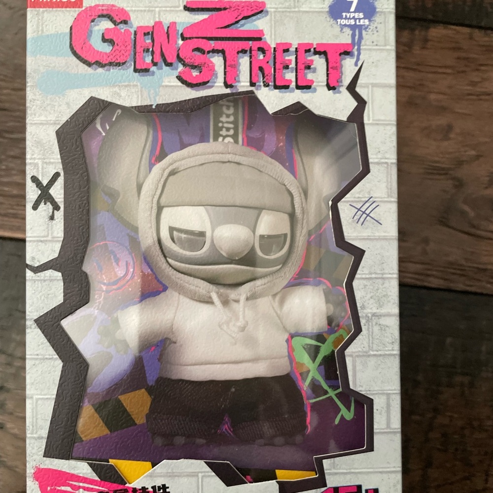 Miniso and Disney Gen Street Stitch Collectible Figure with Hoodie Blind Box